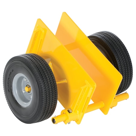 Vestil Yellow Adjustable Panel Dolly 500 lb Capacity Foam-Filled Casters PLDL-ADJ-10FF